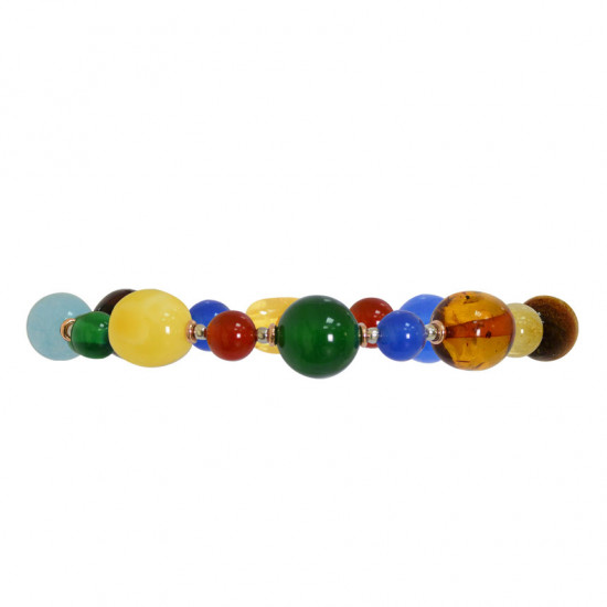 silver bracelet colorful stones