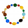 silver bracelet colorful stones
