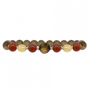 Bracelet with Al-Yusr stone, red agate, citrine and agarwood