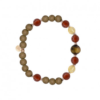 Bracelet with Al-Yusr stone, red agate, citrine and agarwood