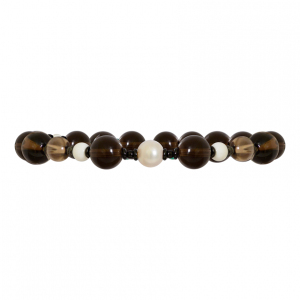 smoke topaz bracelet , pearl , white seashell