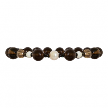 smoke topaz bracelet , pearl , white seashell