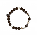 smoke topaz bracelet , pearl , white seashell