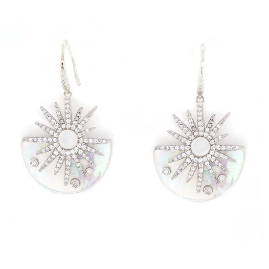 SILVER EARRING WITH WHITE SHELL