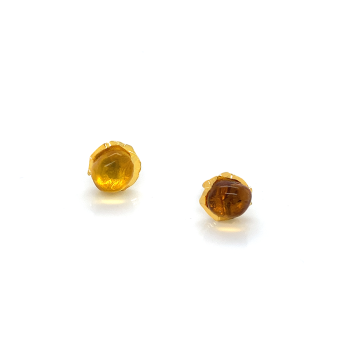 18K GOLD PLATED AMBER EARRING 