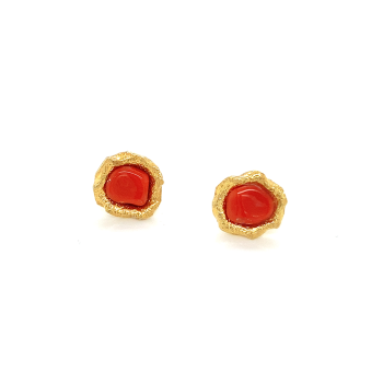 18K GOLD PLATED CORAL EARRINGS