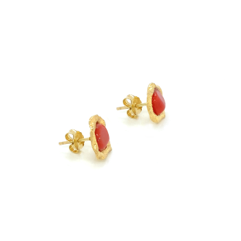 18K GOLD PLATED CORAL EARRINGS