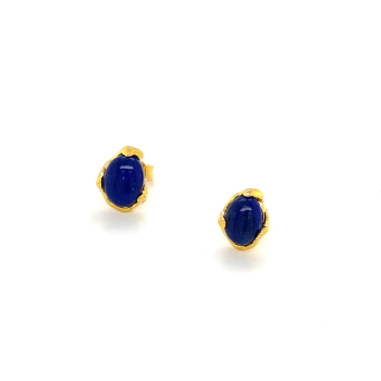 18K GOLD PLATED LAPIS EARRING