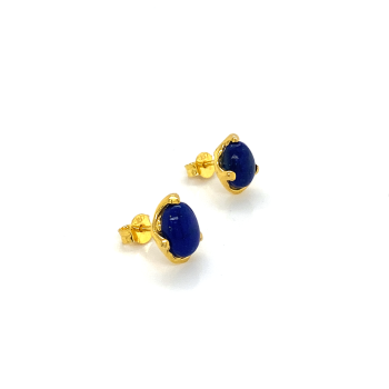 18K GOLD PLATED LAPIS EARRING