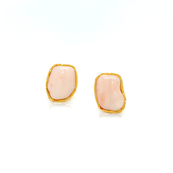 18K GOLD PLATED PINK CORAL EARRINGS