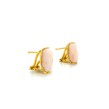 18K GOLD PLATED PINK CORAL EARRINGS