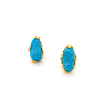 18 GOLD PLATED TURQUOISE EARRINGS