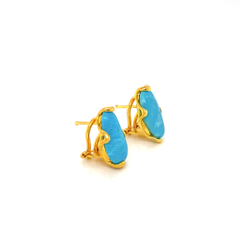 18 GOLD PLATED TURQUOISE EARRINGS
