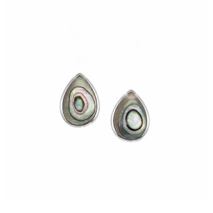 SILVER SMALL SHELL TEARDROP EARRINGS