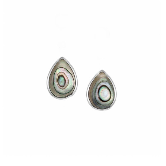 SILVER SMALL SHELL TEARDROP EARRINGS
