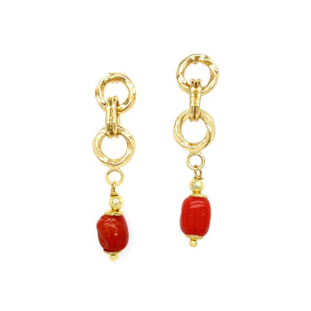 18K GOLD PLATED CORAL EARRINGS
