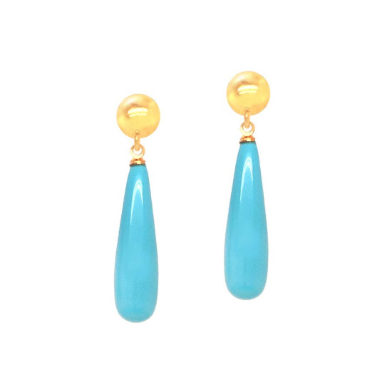 18 GOLD PLATED TURQUOISE EARRINGS 18 GOLD PLATED TURQUOISE EARRINGS