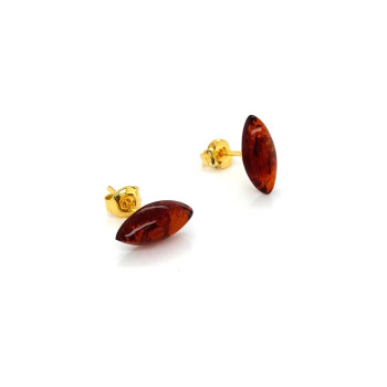 SILVER AMBER EARRING 