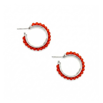 HALF-CIRCLE CORAL EARRINGS