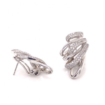 Silver earrings with zircon stones