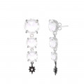 silver earring with zircon 