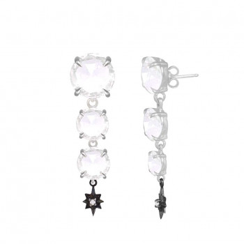 silver earring with zircon 
