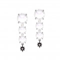 silver earring with zircon 