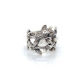 MATTE SILVER RING WITH PEARL
