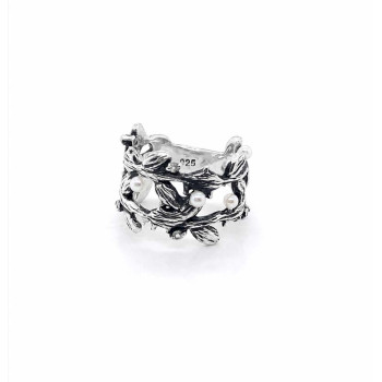 MATTE SILVER RING WITH PEARL