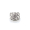 MATTE SILVER RING WITH LINEAR ZIRCON