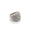 MATTE SILVER RING WITH LINEAR ZIRCON