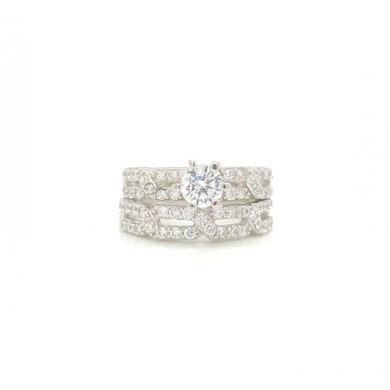 SILVER ZIRCON RING 2 pieces