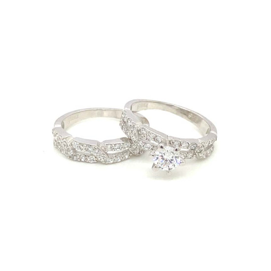 SILVER ZIRCON RING 2 pieces