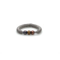 ELASTIC SILVER RING WITH SILVER BEADS