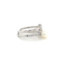 SILVER RING WITH PEARL AND ZIRCON