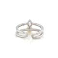 SILVER RING WITH PEARL AND ZIRCON