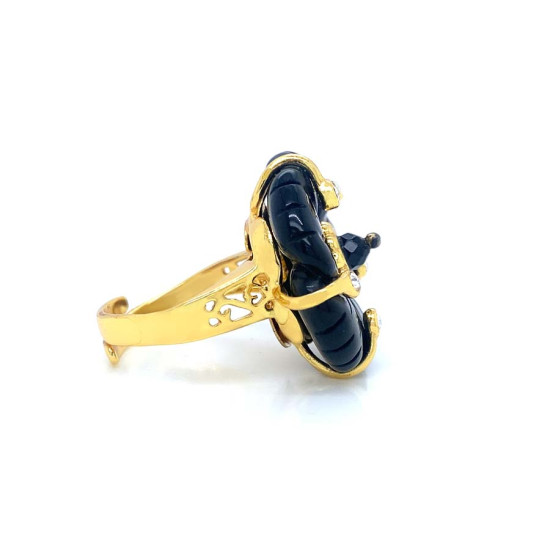 18K GOLD PLATED ONYX RING 18K GOLD PLATED ONYX RING