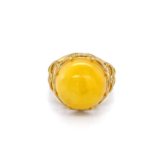 18k GOLD PLATED YELLOW AMBER RING 18k GOLD PLATED YELLOW AMBER RING