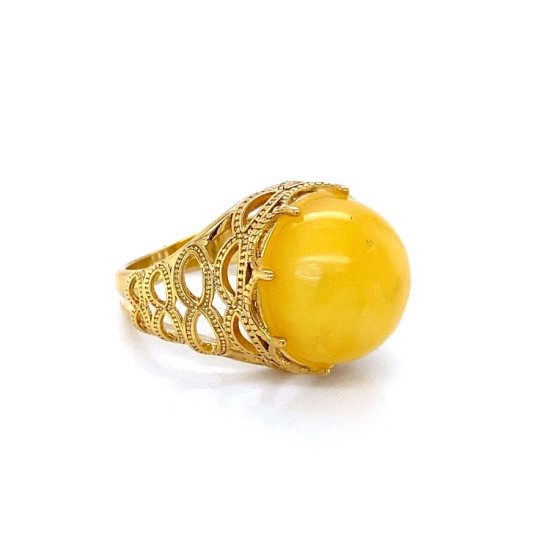 18k GOLD PLATED YELLOW AMBER RING 18k GOLD PLATED YELLOW AMBER RING