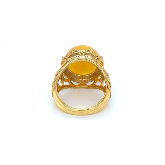18k GOLD PLATED YELLOW AMBER RING 18k GOLD PLATED YELLOW AMBER RING