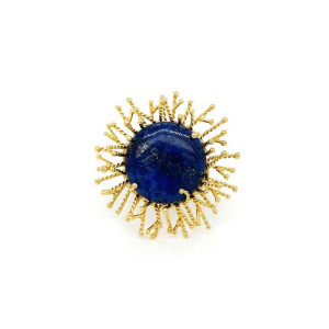 GOLD PLATED LAPIS RING