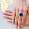 GOLD PLATED LAPIS RING