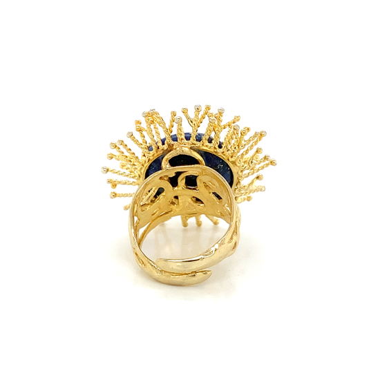 GOLD PLATED LAPIS RING