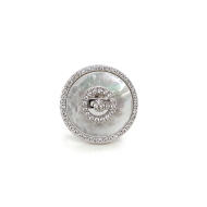 White Seashell silver ring