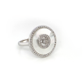 White Seashell silver ring
