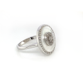 White Seashell silver ring