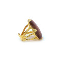 18k GOLD PLATED AMBER RING