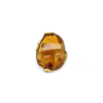 18k GOLD PLATED AMBER RING