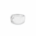 18K GOLD-PLATED SILVER RING, WIDE SILVER BAND WITH ZIRCON