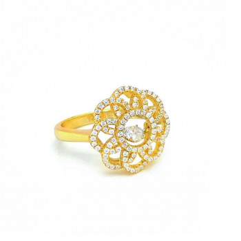 gold ring with zircon 